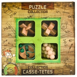 Dřevěné hlavolamy 4 ks - puzzles collection Junior