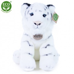 plyšový tygr bílý sedící, 30 cm